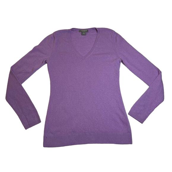 Ann Taylor 100% Cashmere V-Neck Pullover Sweater Size X-Small Cozy Soft - Picture 1 of 8